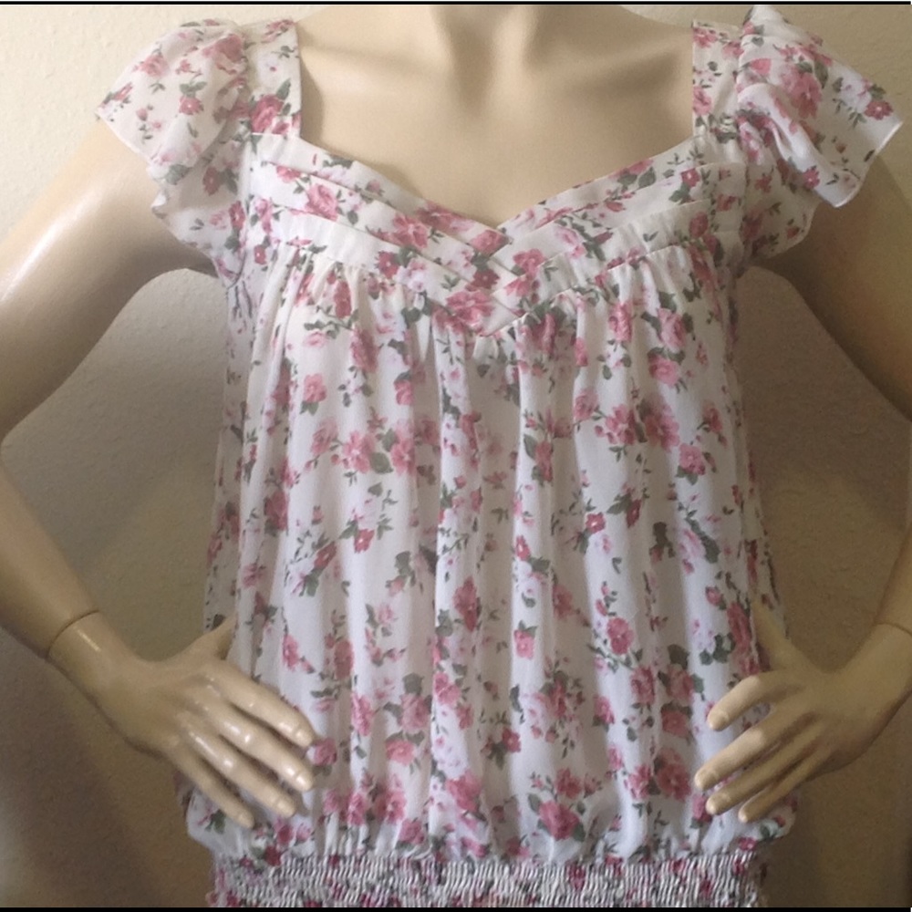 Sheer Floral Blouse